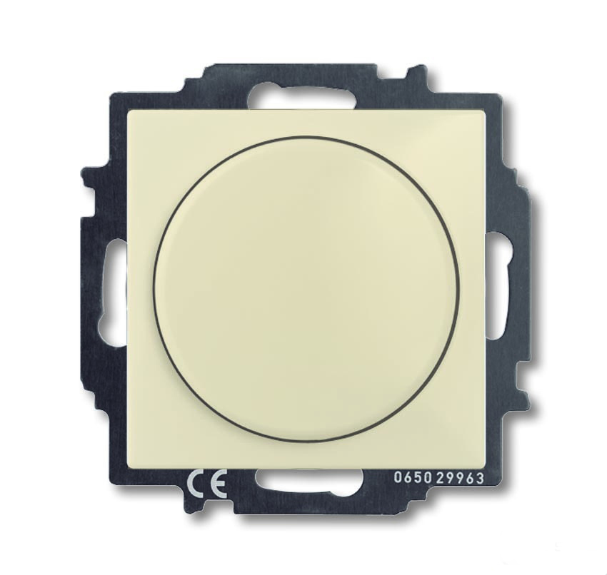 Светорегулятор поворотно-нажимной 60-400 Вт проходной ABB Basic 55, слоновая кость 2CKA006515A0843