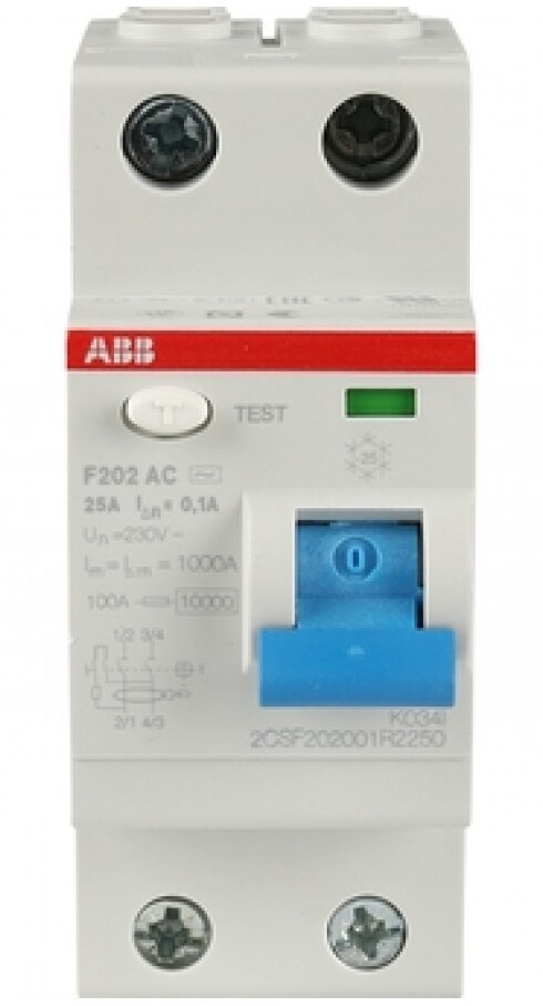 ABB F202 УЗО 2Р 25А 30mA (AC), 2CSF202001R1250 в Москве