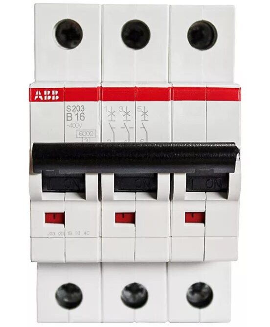 ABB S204 C3 Автоматический выключатель 4x полюсный 3P+N на 3А 6кА тип АС 230/400В 2CDS254001R0034 s750dr 3p в Москве