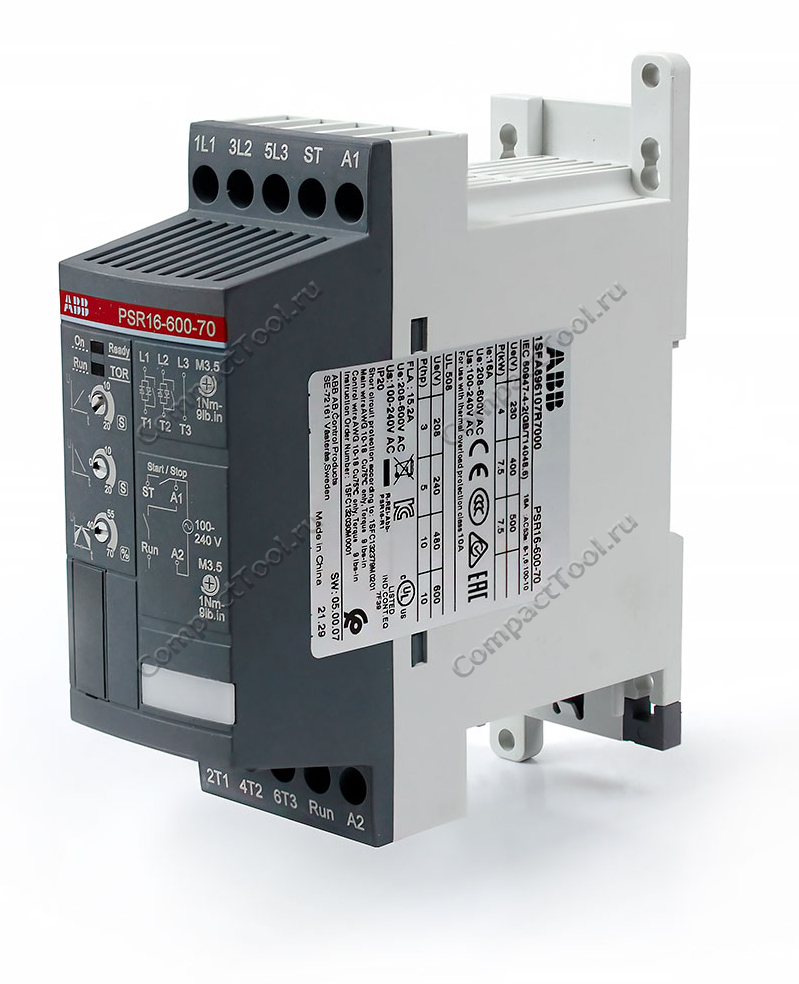 ABB PSR16-600-70 Софтстартер 7,5 kW 400V 16A пуска эл.дв.(240-100V, AC) в Москве