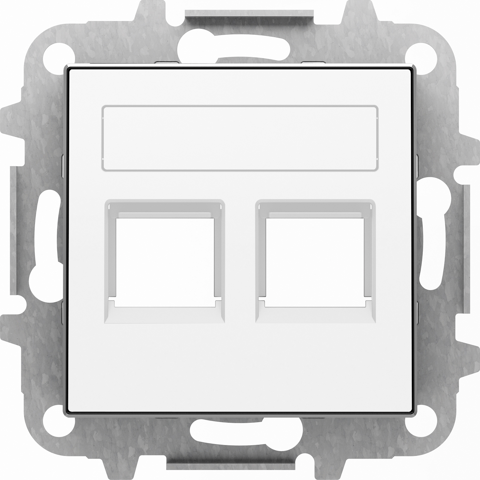 Розетка телефонная двойная RJ12 ABB Sky, белый 2CLA201720A1001 + 2CLA201720A1001 + 2CLA851820A1101