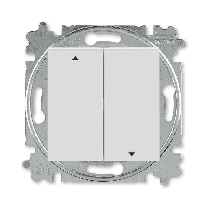 Выключатель управления жалюзи клавишный ABB Levit, серый-белый 2CHH598945A6016