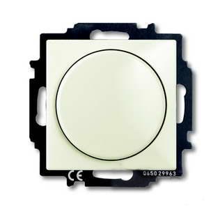 Светорегулятор поворотно-нажимной 60-400 Вт проходной ABB Basic 55, шале-белый 2CKA006515A0847