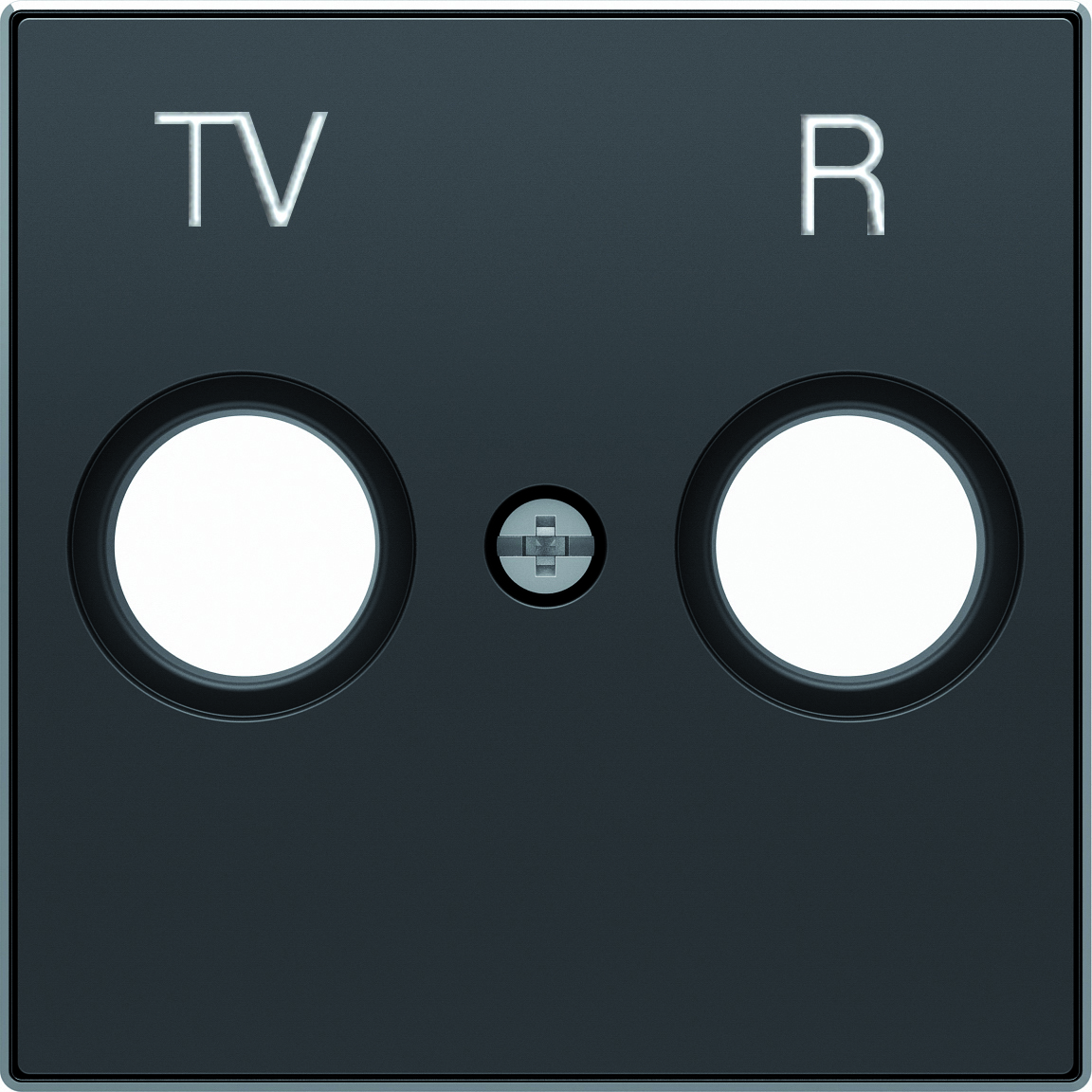 Розетка TV-R проходная ABB Sky, черный бархат 2CLA855000A1501 + 2CLA815070A1001