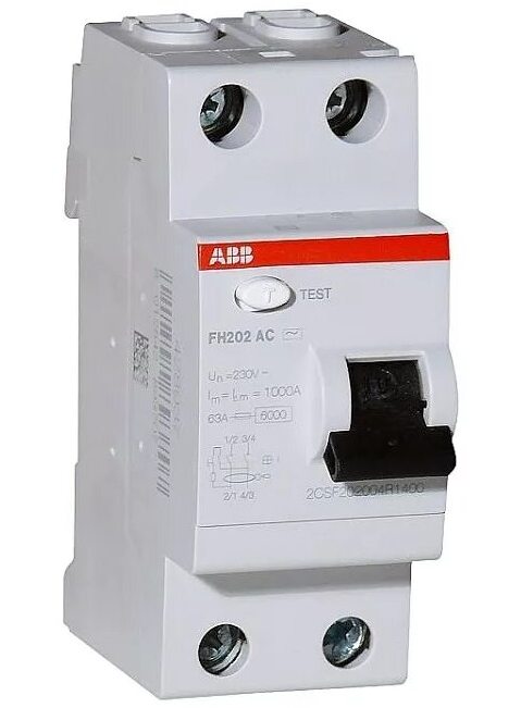 ABB FH202 AC-40/0,03 2CSF202004R1400 Выключатель дифференциального тока двухполюсный 40A 30мА (тип АС) в Москве
