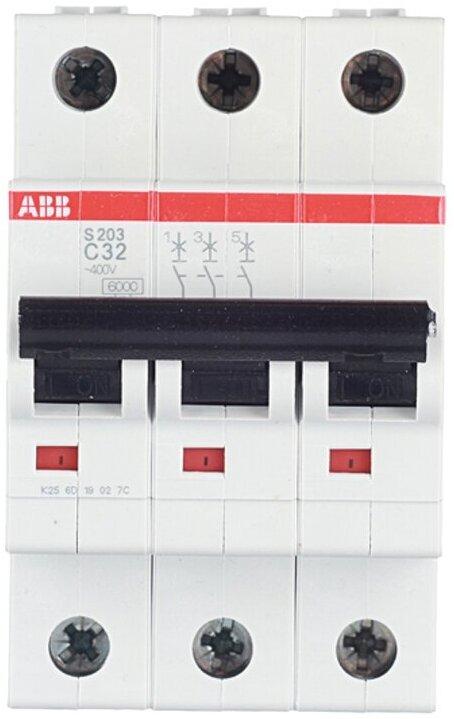 ABB S203 Автоматический выключатель 3P 16А (K) 6kA 2CDS253001R0467 в Москве