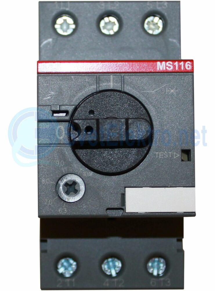 ABB MS116-10.0 50kA Автоматический выключатель с регулир. тепловой защитой 6.3А-10А 50kA в Москве