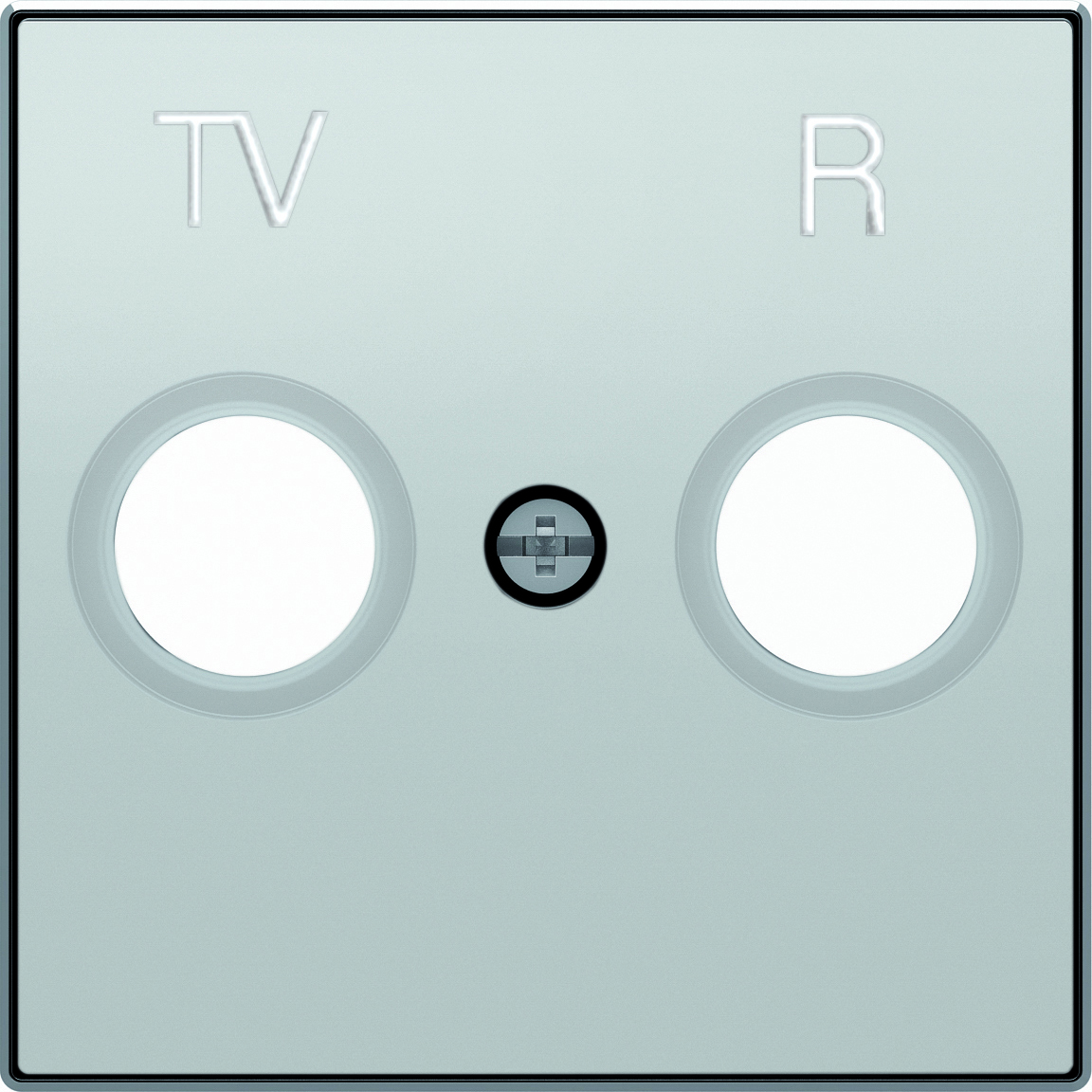 Розетка TV-R проходная ABB Sky, серебряный 2CLA855000A1301 + 2CLA815070A1001