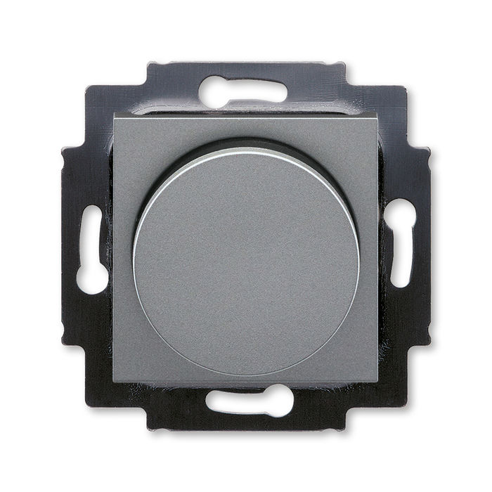 Светорегулятор поворотно-нажимной ABB Levit  LED, 2-400 Вт, сталь-дымчатый чёрный 2CKA006512A0345 + 2CHH940123A4069