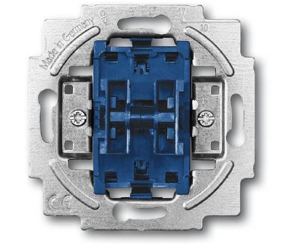 Abb BJE Механизм 2-клавишного переключателя, 10А 250В, серия Future/Axcent/Carat/Династия/Allwetter/ в Москве