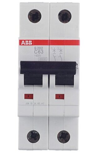 ABB S202 Автоматический выключатель 2P 10A (D) 6kA 2CDS252001R0101 в Москве