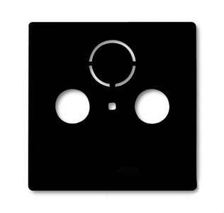 Розетка TV-FM-спутник оконечная Jung с лицевой панелью Basic 55, шато-черный S4100 + 2CKA001724A4314