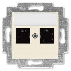 ABB EPJ Levit белый / белый Розетка компьютерная, 2хRJ45 кат,6, белый в Москве