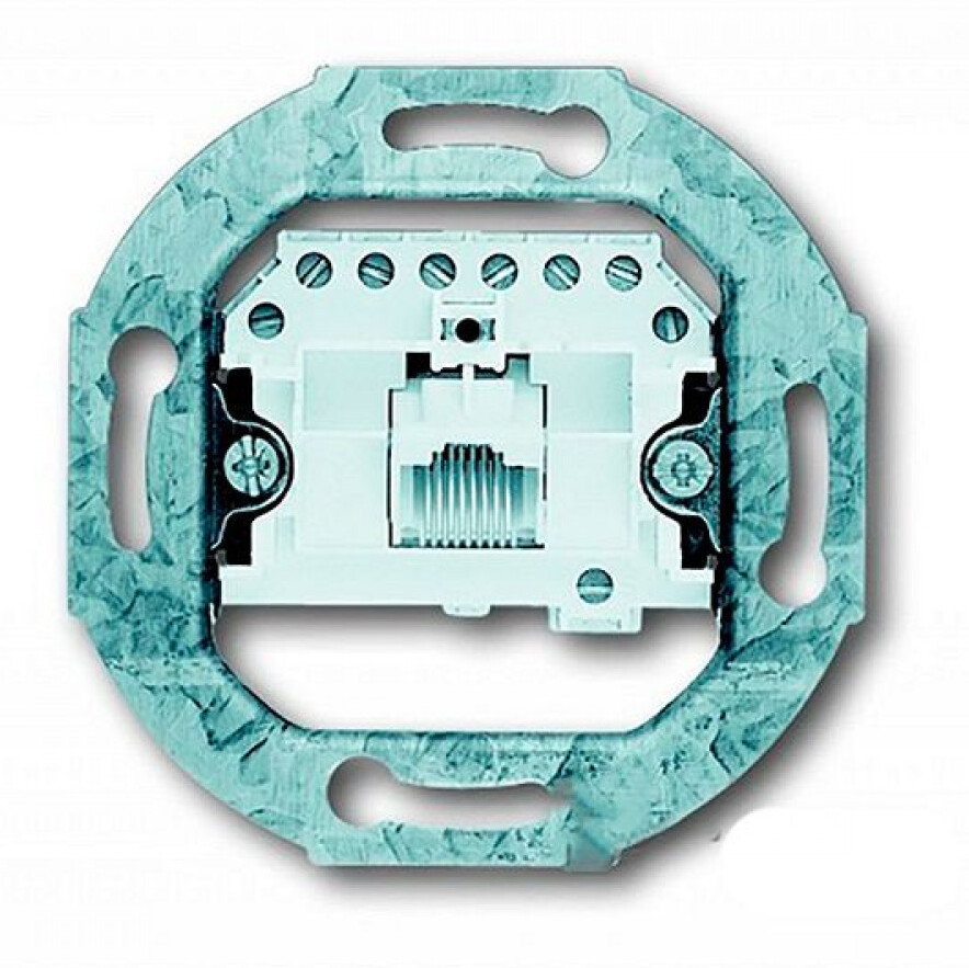 Abb BJE Механизм 2-постовой компьютерной/телефонной розетки UAE, 8/8 полюсов, раздельно, RJ45, катег в Москве