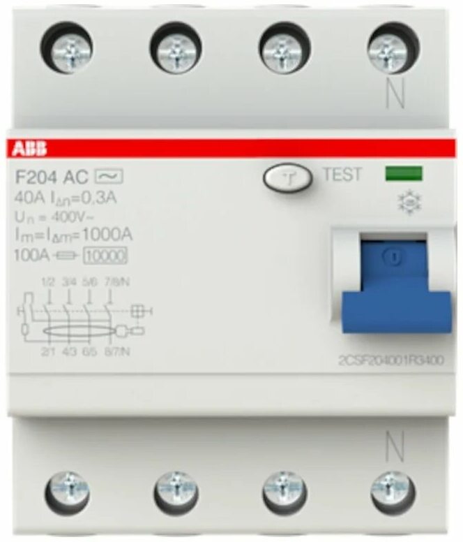 ABB F204 УЗО 4P 40A тип A 300mA 2CSF204101R3400 в Москве