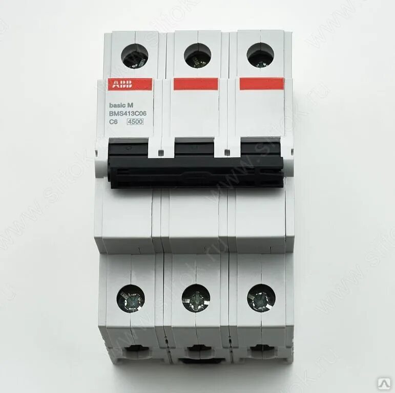 ABB S204 C0,5 Автоматический выключатель 4x полюсный 3P+N на 0,5А 6кА тип АС 230/400В 2CDS254001R0984 нагрузки 25а 3p в Москве