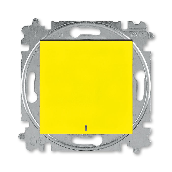 Переключатель одноклавишный с  подсветкой ABB Levit (с 2-х мест) 10А, желтый-дымчатый чёрный 2CHH590646A6064