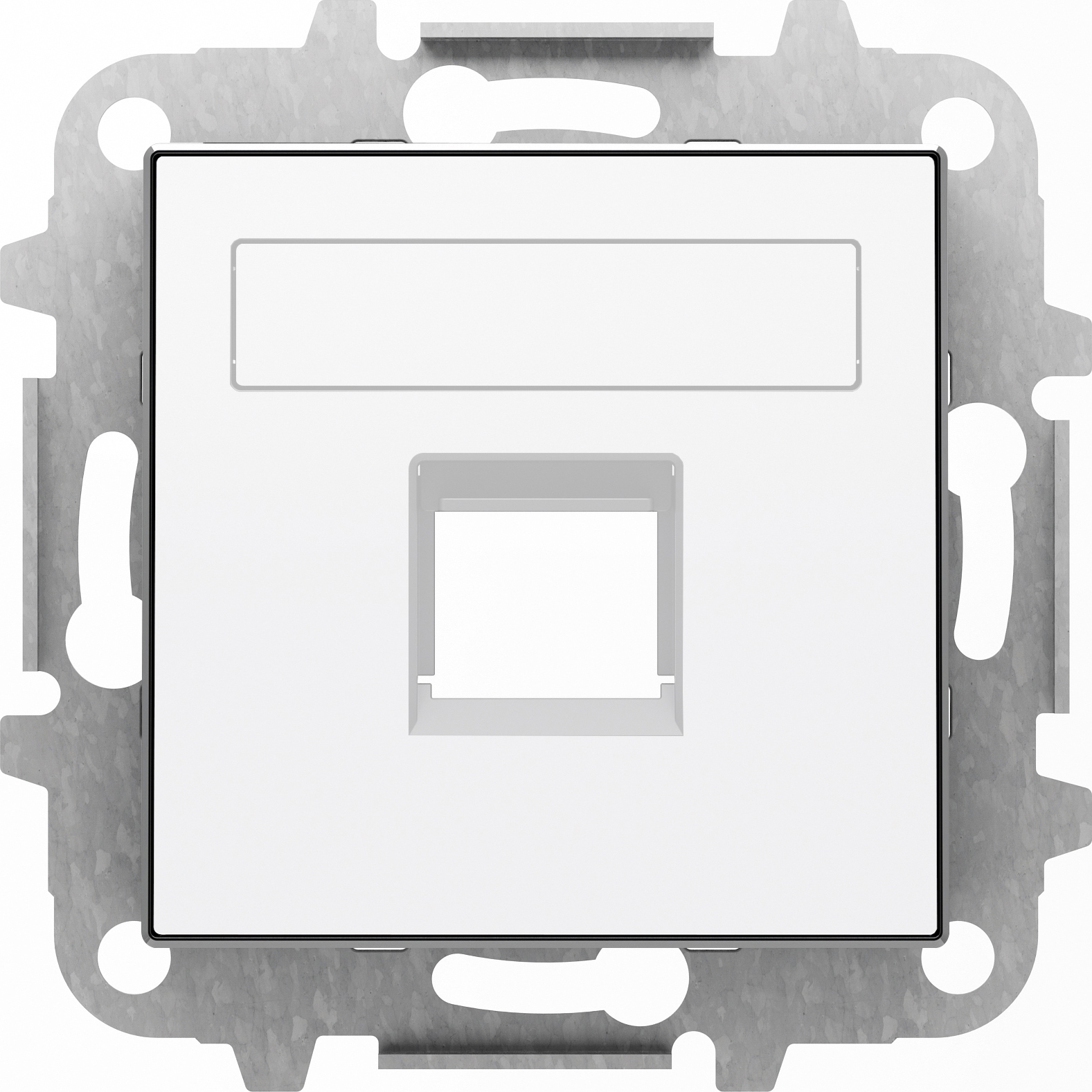 Розетка компьютерная одинарная RJ45 5 кат. ABB Sky, белый 2CLA201850A1001 + 2CLA851810A1101