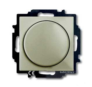 Светорегулятор поворотно-нажимной 60-400 Вт проходной ABB Basic 55, шампань 2CKA006515A0845