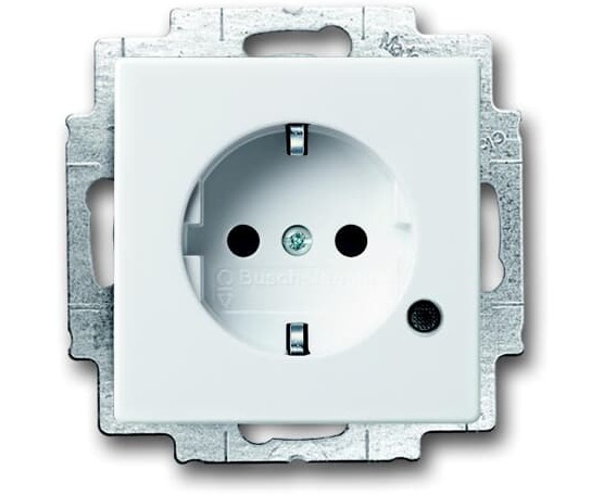 ABB BJE Розетка SCHUKO 16А 250В c шторками, c индикацией LED, Future/Axcent/Carat/Династия, альп. бе в Москве